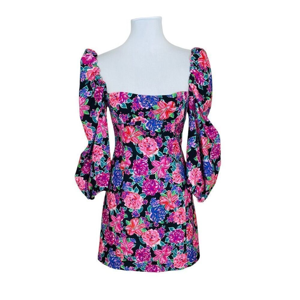 Zara Puff Sleeve Long Sleeve Floral Mini Dress Size Small